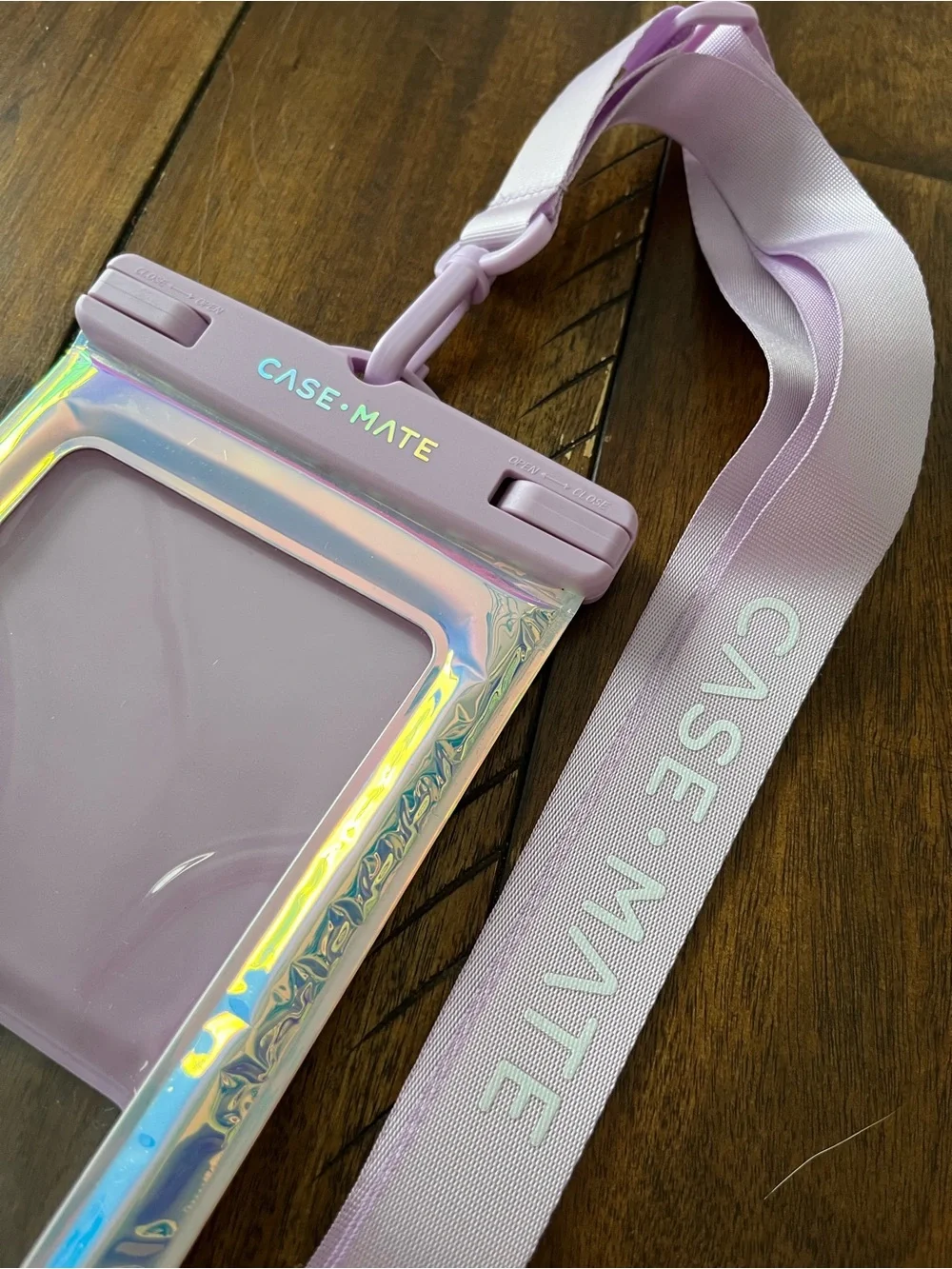 case-mate Iridescent Purple Waterproof Phone Pouch with Lanyard